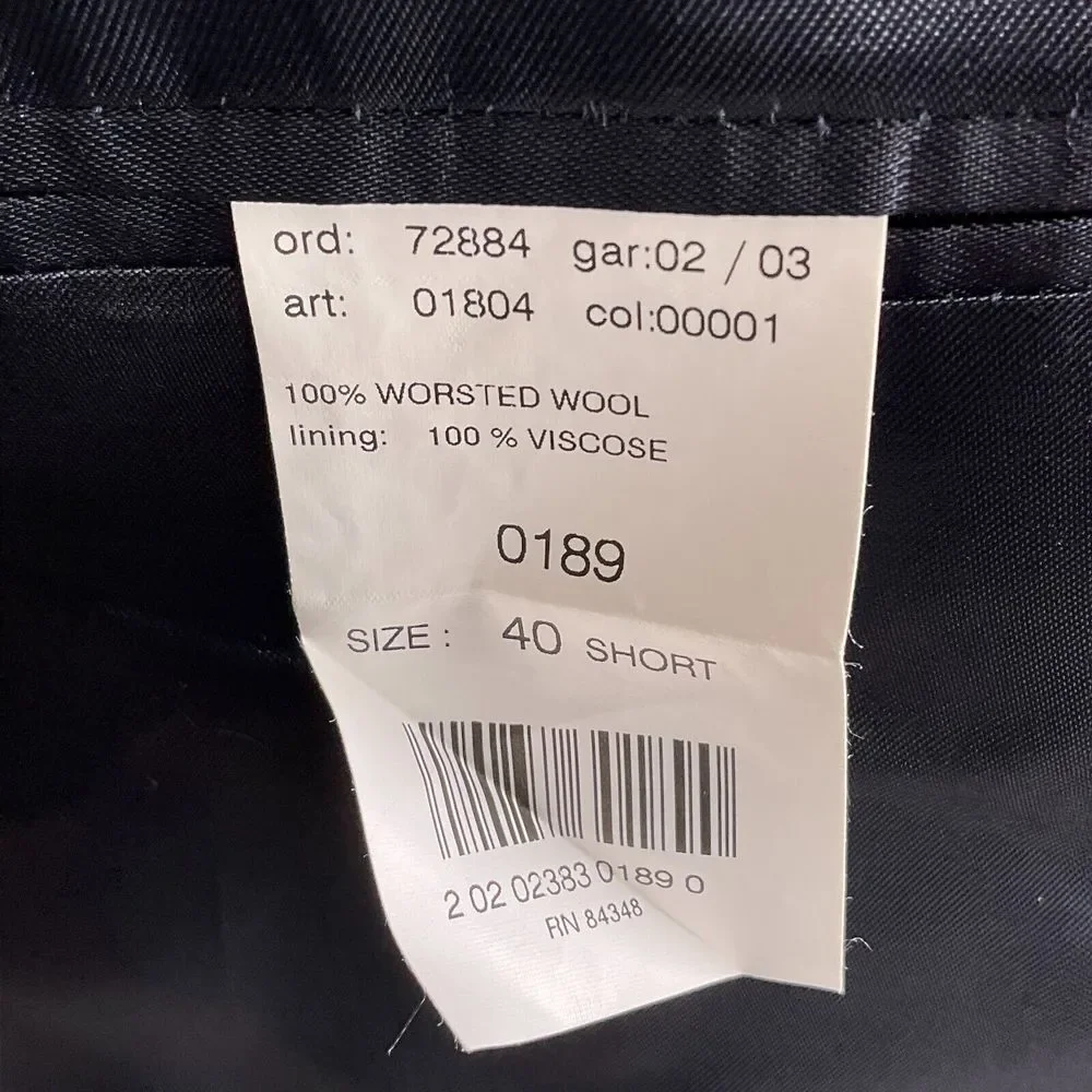 Lord West Suit Men 40S 34Wx25L Gray White Check Classic Career Cuffs‎ Wool 2pc